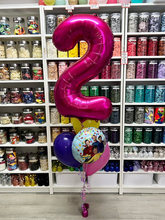 Jumbo number, 45cm Licensed Foil and 3 Latex Bouquet