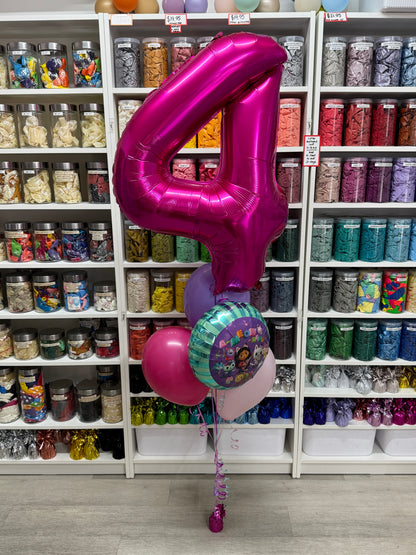 Jumbo number, 45cm Licensed Foil and 3 Latex Bouquet
