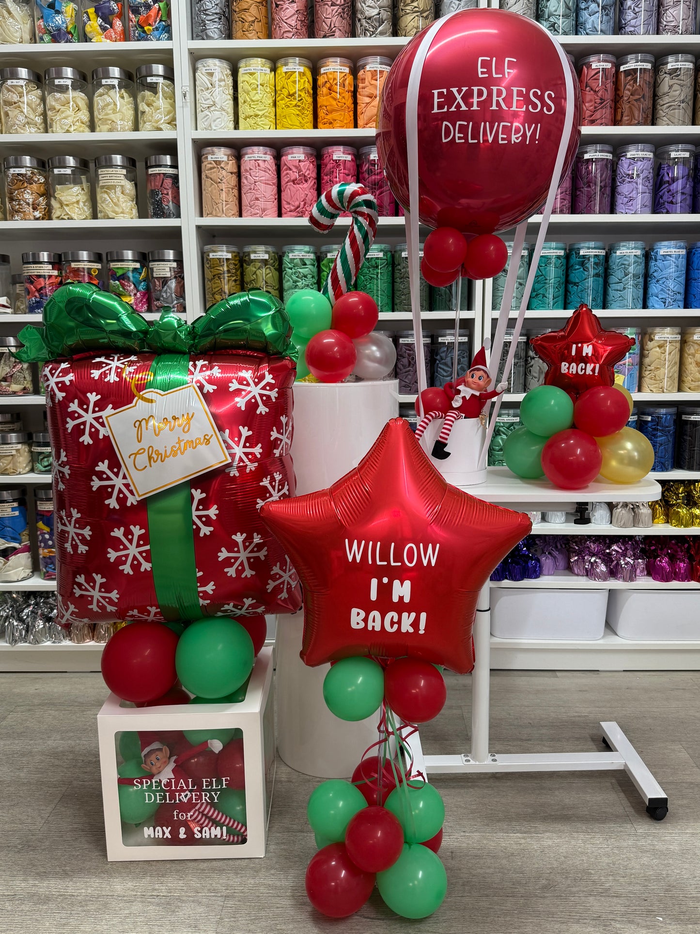* ELF ARRIVAL BALLOONS - Gift Box of Fun!