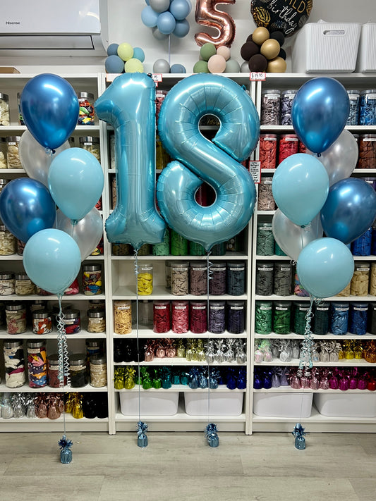 Jumbo Number and Balloon Bouquet Set