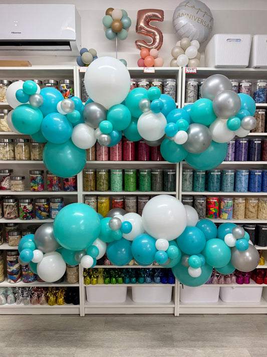 Grab 'n' Go Garland *AQUAMARINE, CARIBBEAN BLUE, SILVER & WHITE *