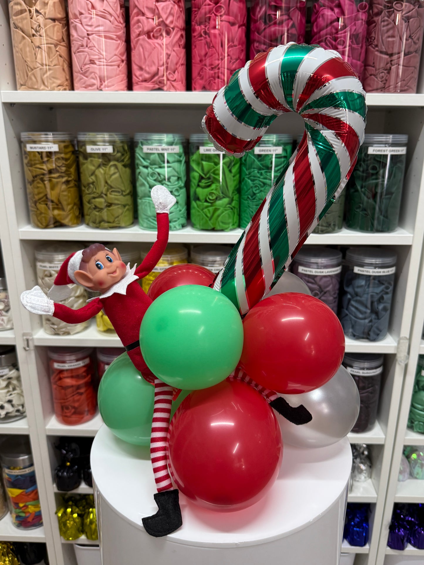 * ELF ARRIVAL BALLOONS - Mini Candy Cane Cluster