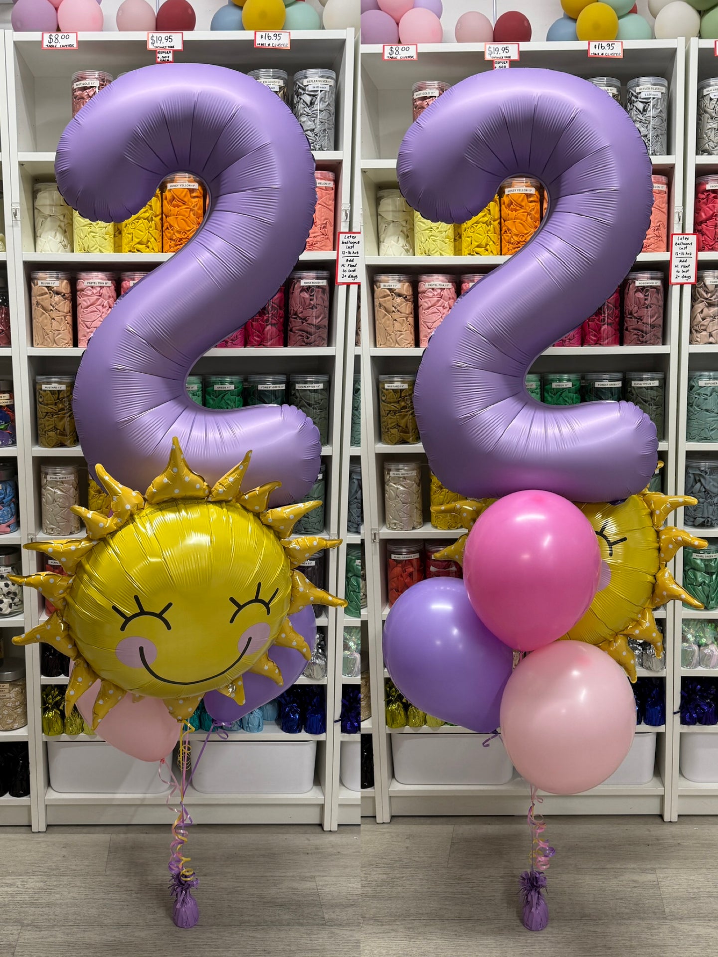 Jumbo Number, Jumbo Shape Foil and 3 Latex Bouquet