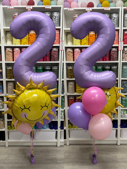 Jumbo Number, Jumbo Shape Foil and 3 Latex Bouquet